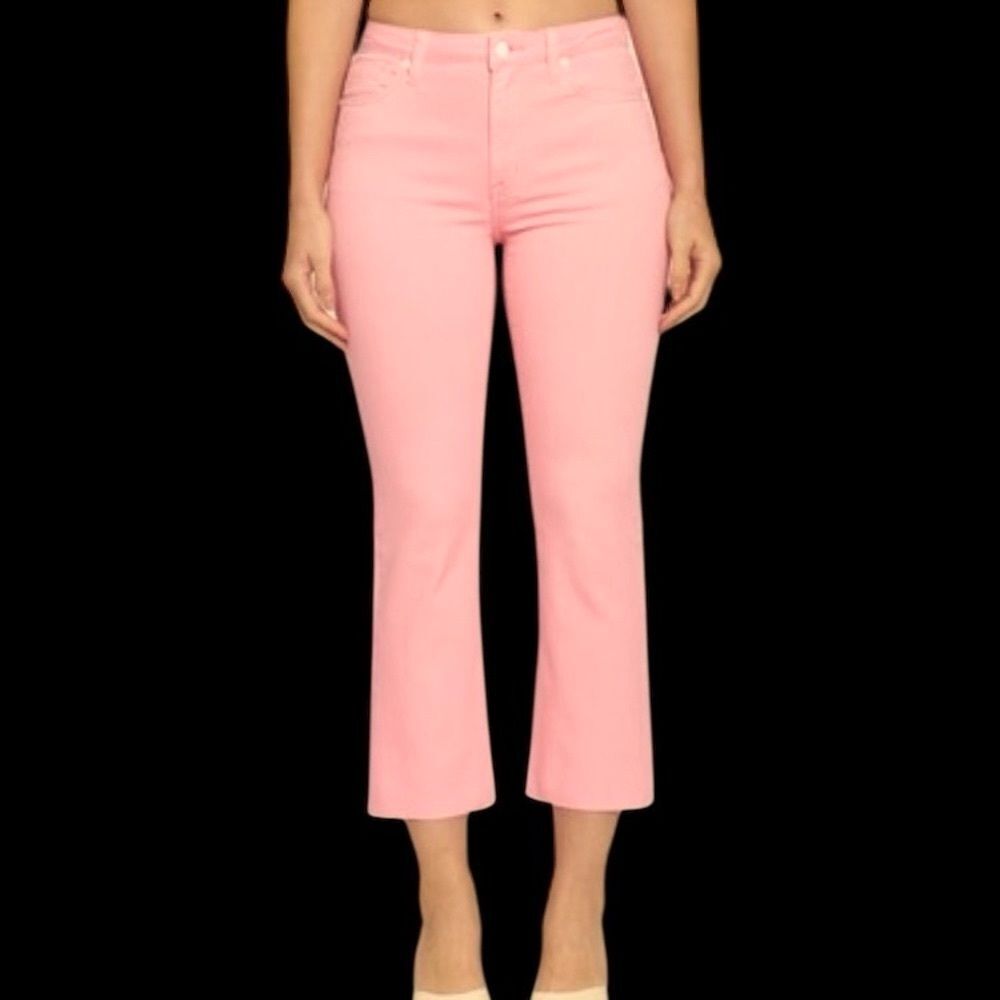 Juniors Eunina Emery Barbie pink high rise cropped bootcut jeans NWT size 5/27